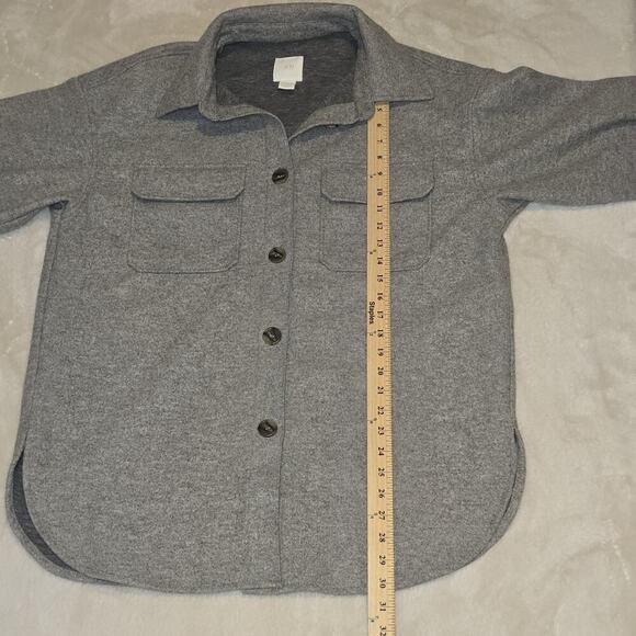 H&M Gray Button Up Overshirt Shacket Jacket Men’s Small Relaxed Fit Long Sleeve - Picture 9 of 13